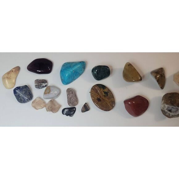 Natural Polished Crystals Bundle Gem Stones Lapis, agate, quartz, turquoise, geo - Picture 2 of 4